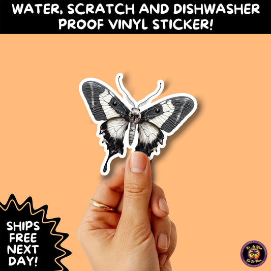 GOTH MOTH STICKERS | Gothic Insect Vinyl Stickers, Dark Aesthetic Stickers for Laptops Journals, Spooky Bug Stickers, Moth Witchy Decor