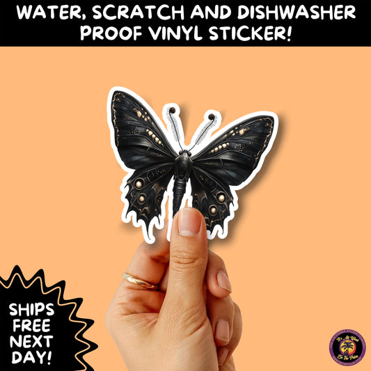 GOTH MOTH STICKERS | Gothic Insect Vinyl Stickers, Dark Aesthetic Stickers for Laptops Journals, Spooky Bug Stickers, Moth Witchy Decor