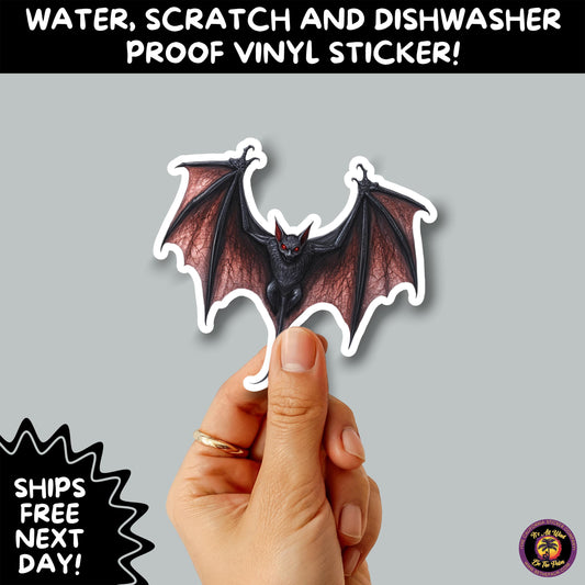 GOTHIC BAT STICKERS | for Alternative Aesthetic Lovers Spooky Vibe Cute Creepy Goth Accessories for Journal Laptop or Water Bottle Decor