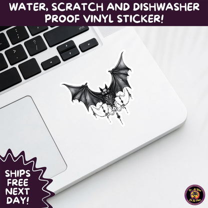 GOTHIC BAT STICKERS | for Alternative Aesthetic Lovers Spooky Vibe Cute Creepy Goth Accessories for Journal Laptop or Water Bottle Decor