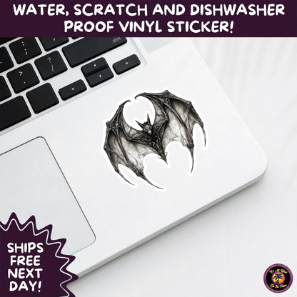 GOTHIC BAT STICKERS | for Alternative Aesthetic Lovers Spooky Vibe Cute Creepy Goth Accessories for Journal Laptop or Water Bottle Decor