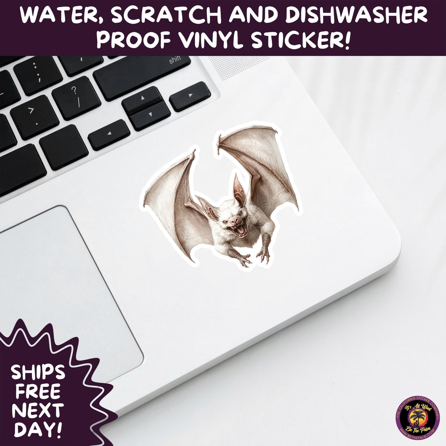 GOTHIC BAT STICKERS | for Alternative Aesthetic Lovers Spooky Vibe Cute Creepy Goth Accessories for Journal Laptop or Water Bottle Decor