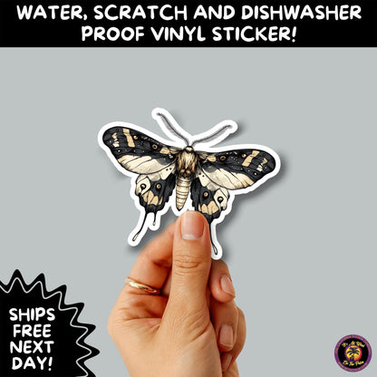 GOTH MOTH STICKERS | Gothic Insect Vinyl Stickers, Dark Aesthetic Stickers for Laptops Journals, Spooky Bug Stickers, Moth Witchy Decor