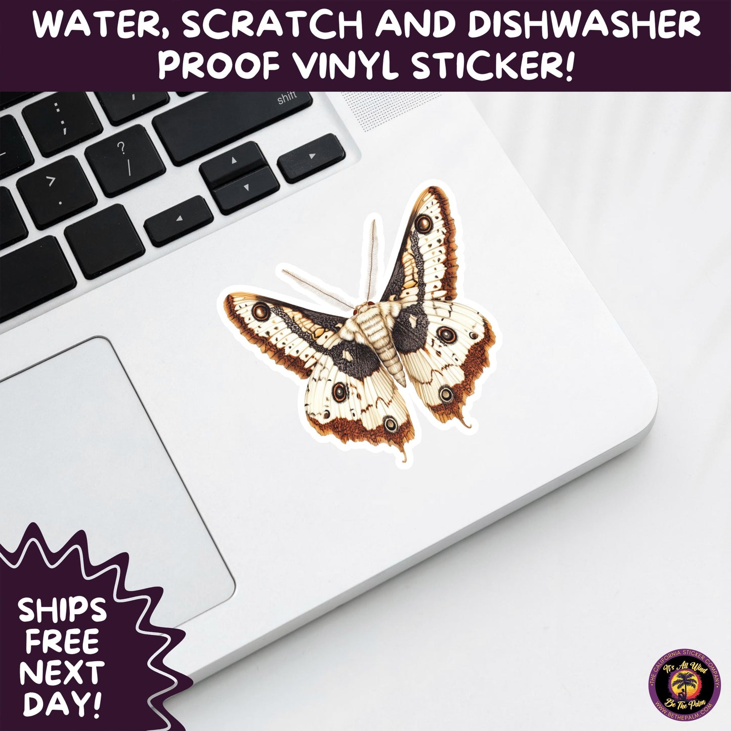 GOTH MOTH STICKERS | Gothic Insect Vinyl Stickers, Dark Aesthetic Stickers for Laptops Journals, Spooky Bug Stickers, Moth Witchy Decor