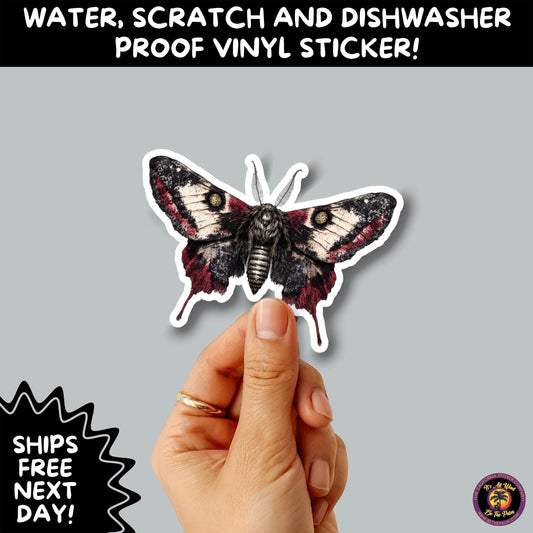GOTH MOTH STICKERS | Gothic Insect Vinyl Stickers, Dark Aesthetic Stickers for Laptops Journals, Spooky Bug Stickers, Moth Witchy Decor