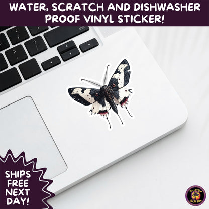 GOTH MOTH STICKERS | Gothic Insect Vinyl Stickers, Dark Aesthetic Stickers for Laptops Journals, Spooky Bug Stickers, Moth Witchy Decor
