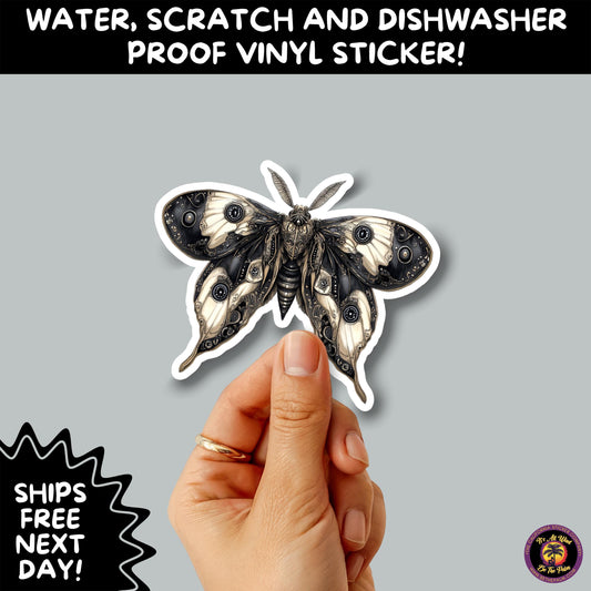 GOTH MOTH STICKERS | Gothic Insect Vinyl Stickers, Dark Aesthetic Stickers for Laptops Journals, Spooky Bug Stickers, Moth Witchy Decor