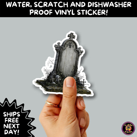 DARK GOTHIC STICKERS – Witchcore, Spooky, Occult, Alternative Vinyl Decals for Journals, Water Bottles, cemetery, headstone, and MacBooks