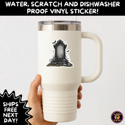 DARK GOTHIC STICKERS – Witchcore, Spooky, Occult, Alternative Vinyl Decals for Journals, Water Bottles, cemetery, headstone, and MacBooks