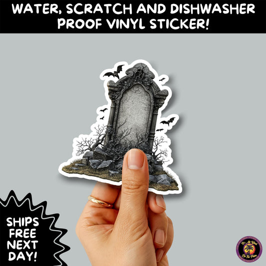 DARK GOTHIC STICKERS – Witchcore, Spooky, Occult, Alternative Vinyl Decals for Journals, Water Bottles, cemetery, headstone, and MacBooks