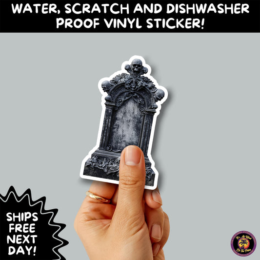 DARK GOTHIC STICKERS – Witchcore, Spooky, Occult, Alternative Vinyl Decals for Journals, Water Bottles, cemetery, headstone, and MacBooks