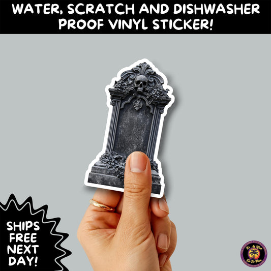 DARK GOTHIC STICKERS – Witchcore, Spooky, Occult, Alternative Vinyl Decals for Journals, Water Bottles, cemetery, headstone, and MacBooks