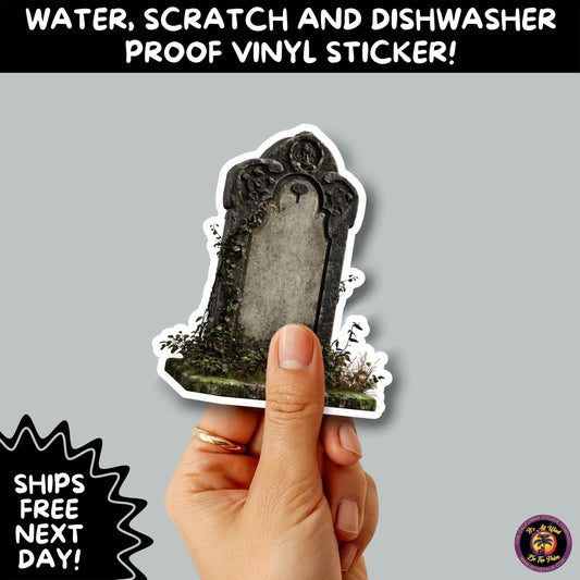 DARK GOTHIC STICKERS – Witchcore, Spooky, Occult, Alternative Vinyl Decals for Journals, Water Bottles, cemetery, headstone, and MacBooks