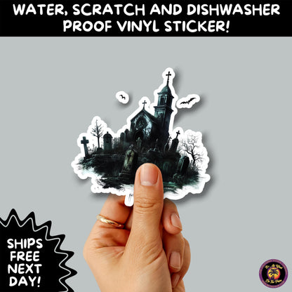 DARK GOTHIC STICKERS – Witchcore, Spooky, Occult, Alternative Vinyl Decals for Journals, Water Bottles, cemetery, headstone, and MacBooks