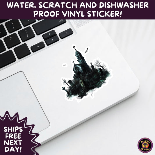 DARK GOTHIC STICKERS – Witchcore, Spooky, Occult, Alternative Vinyl Decals for Journals, Water Bottles, cemetery, headstone, and MacBooks