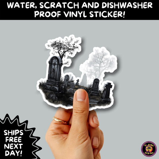 DARK GOTHIC STICKERS – Witchcore, Spooky, Occult, Alternative Vinyl Decals for Journals, Water Bottles, cemetery, headstone, and MacBooks