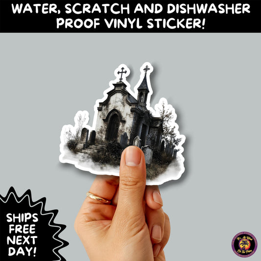 DARK GOTHIC STICKERS – Witchcore, Spooky, Occult, Alternative Vinyl Decals for Journals, Water Bottles, cemetery, headstone, and MacBooks