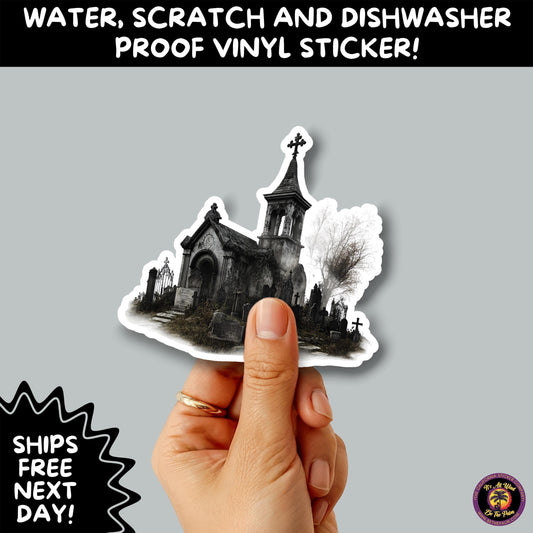 DARK GOTHIC STICKERS – Witchcore, Spooky, Occult, Alternative Vinyl Decals for Journals, Water Bottles, cemetery, headstone, and MacBooks
