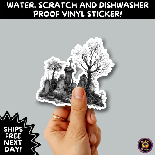 DARK GOTHIC STICKERS  Witchcore, Spooky, Occult, Alternative Vinyl Decals for Journals, Water Bottles, cemetery, headstone, and MacBooks