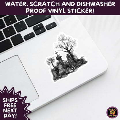DARK GOTHIC STICKERS  Witchcore, Spooky, Occult, Alternative Vinyl Decals for Journals, Water Bottles, cemetery, headstone, and MacBooks