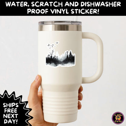 DARK GOTHIC STICKERS – Witchcore, Spooky, Occult, Alternative Vinyl Decals for Journals, Water Bottles, cemetery, headstone, and MacBooks