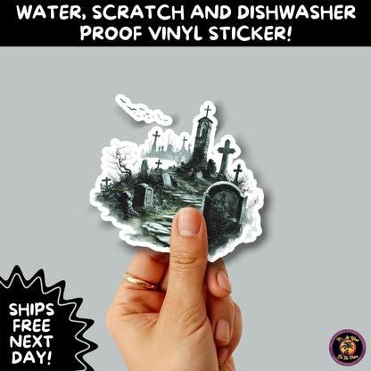 DARK GOTHIC STICKERS – Witchcore, Spooky, Occult, Alternative Vinyl Decals for Journals, Water Bottles, cemetery, headstone, and MacBooks