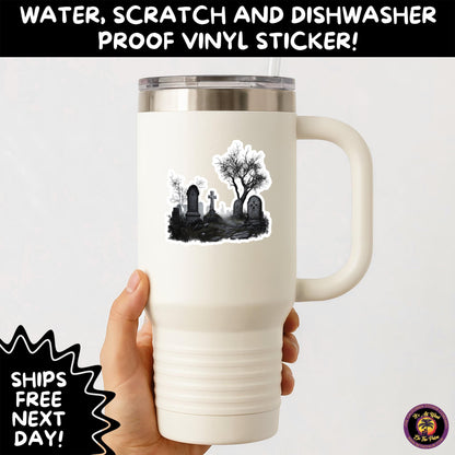 DARK GOTHIC STICKERS – Witchcore, Spooky, Occult, Alternative Vinyl Decals for Journals, Water Bottles, cemetery, headstone, and MacBooks