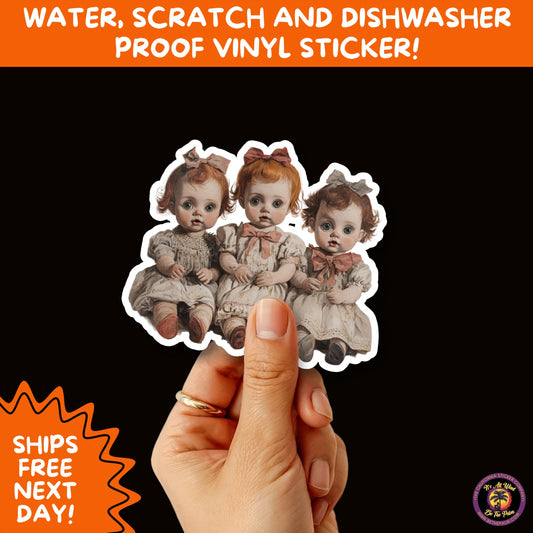 HORROR DOLL STICKERS Spooky Cute Creepy Girl Stickers – Perfect for Halloween, Scrapbooking, and Horror Aesthetic Fans