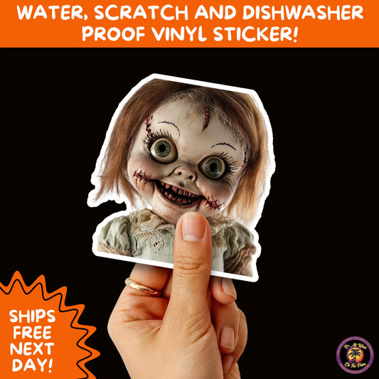 HORROR DOLL STICKERS Spooky Cute Creepy Girl Stickers – Perfect for Halloween, Scrapbooking, and Horror Aesthetic Fans