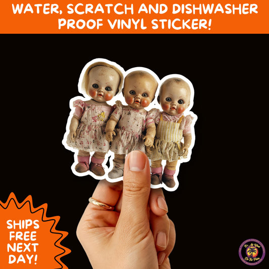 HORROR DOLL STICKERS Spooky Cute Creepy Girl Stickers – Perfect for Halloween, Scrapbooking, and Horror Aesthetic Fans