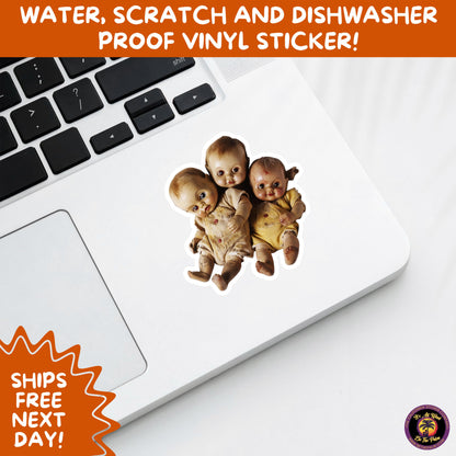 HORROR DOLL STICKERS Spooky Cute Creepy Girl Stickers – Perfect for Halloween, Scrapbooking, and Horror Aesthetic Fans
