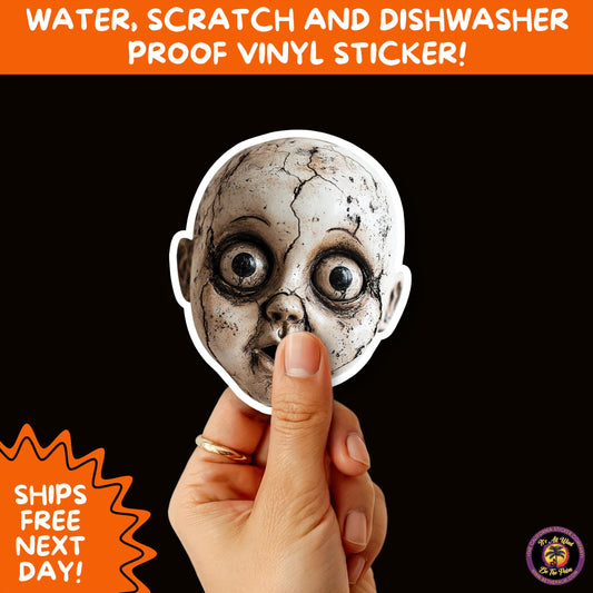 HORROR DOLL STICKERS Spooky Cute Creepy Girl Stickers – Perfect for Halloween, Scrapbooking, and Horror Aesthetic Fans