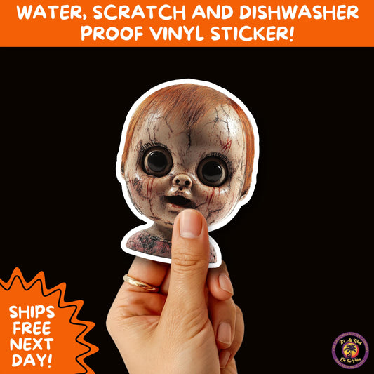 HORROR DOLL STICKERS Spooky Cute Creepy Girl Stickers – Perfect for Halloween, Scrapbooking, and Horror Aesthetic Fans