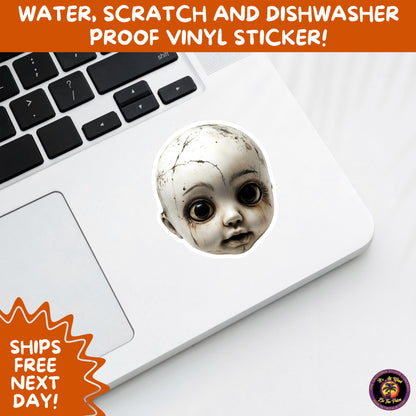 HORROR DOLL STICKERS Spooky Cute Creepy Girl Stickers – Perfect for Halloween, Scrapbooking, and Horror Aesthetic Fans