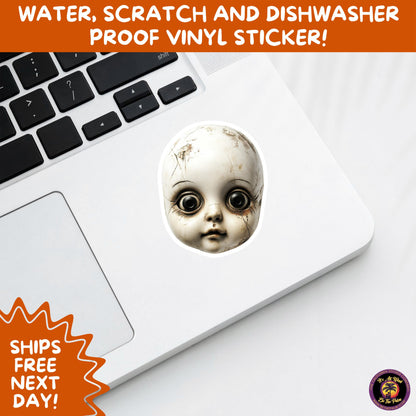 HORROR DOLL STICKERS Spooky Cute Creepy Girl Stickers – Perfect for Halloween, Scrapbooking, and Horror Aesthetic Fans