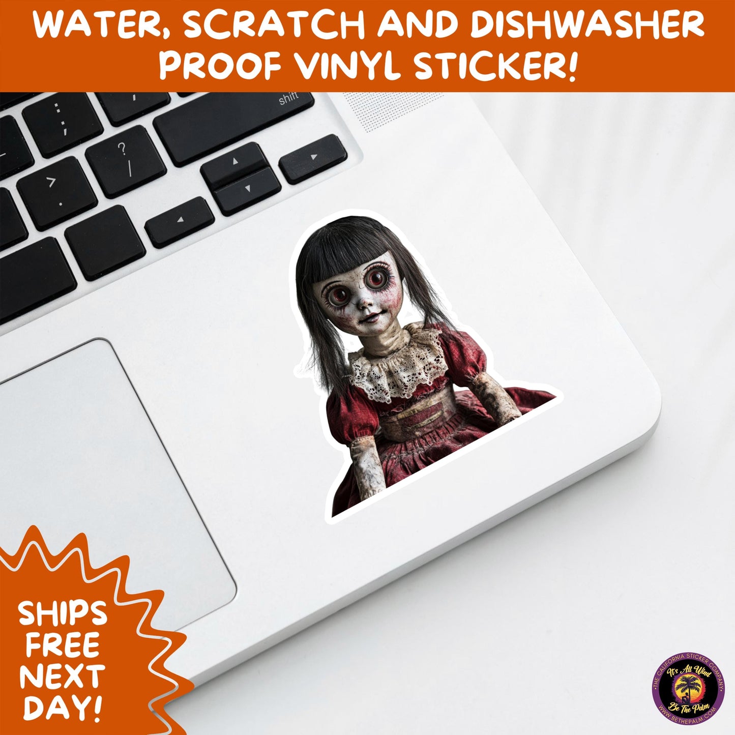 HORROR DOLL STICKERS Spooky Cute Creepy Girl Stickers – Perfect for Halloween, Scrapbooking, and Horror Aesthetic Fans