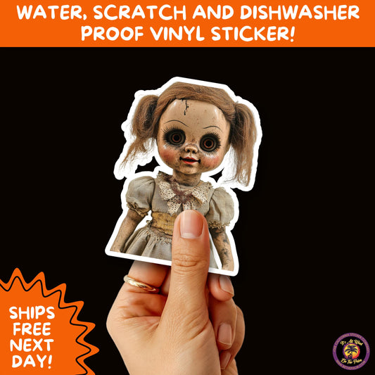 HORROR DOLL STICKERS Spooky Cute Creepy Girl Stickers – Perfect for Halloween, Scrapbooking, and Horror Aesthetic Fans