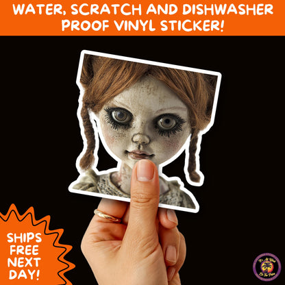 HORROR DOLL STICKERS Spooky Cute Creepy Girl Stickers – Perfect for Halloween, Scrapbooking, and Horror Aesthetic Fans