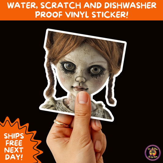 HORROR DOLL STICKERS Spooky Cute Creepy Girl Stickers – Perfect for Halloween, Scrapbooking, and Horror Aesthetic Fans