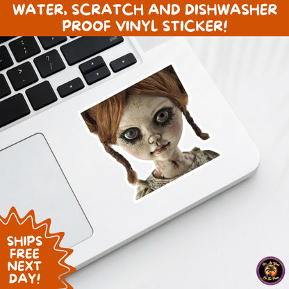 HORROR DOLL STICKERS Spooky Cute Creepy Girl Stickers – Perfect for Halloween, Scrapbooking, and Horror Aesthetic Fans