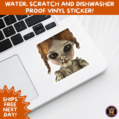 HORROR DOLL STICKERS Spooky Cute Creepy Girl Stickers – Perfect for Halloween, Scrapbooking, and Horror Aesthetic Fans