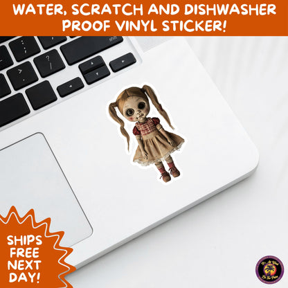 HORROR DOLL STICKERS Spooky Cute Creepy Girl Stickers – Perfect for Halloween, Scrapbooking, and Horror Aesthetic Fans