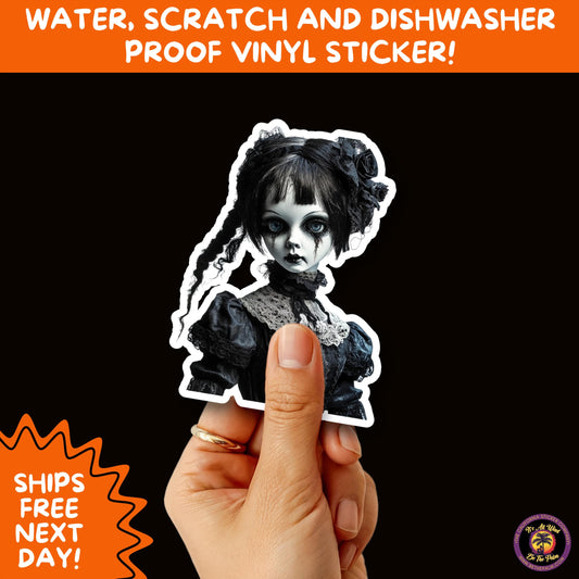 HORROR DOLL STICKERS Spooky Cute Creepy Girl Stickers – Perfect for Halloween, Scrapbooking, and Horror Aesthetic Fans