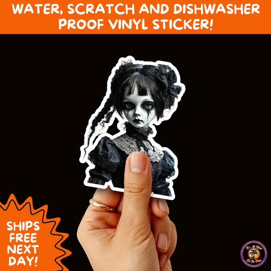 HORROR DOLL STICKERS Spooky Cute Creepy Girl Stickers – Perfect for Halloween, Scrapbooking, and Horror Aesthetic Fans