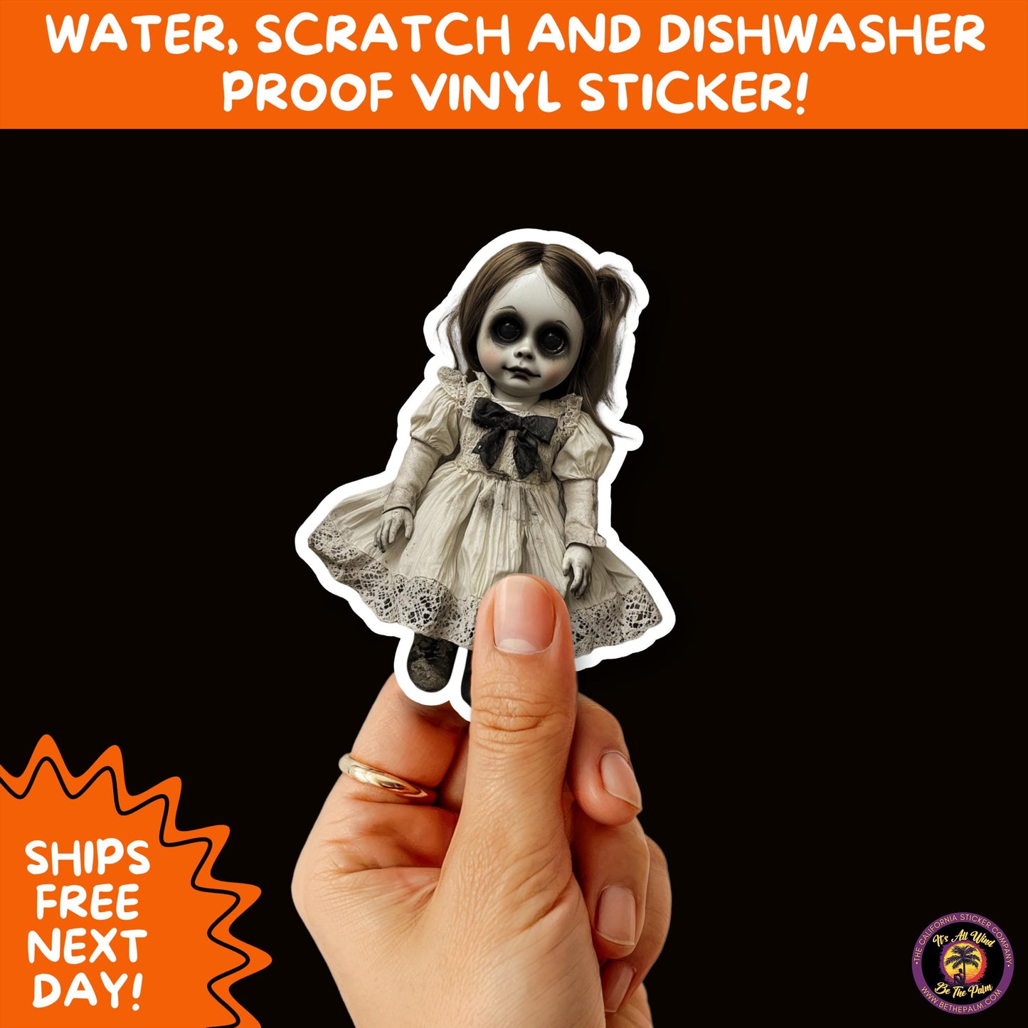 HORROR DOLL STICKERS Spooky Cute Creepy Girl Stickers – Perfect for Halloween, Scrapbooking, and Horror Aesthetic Fans