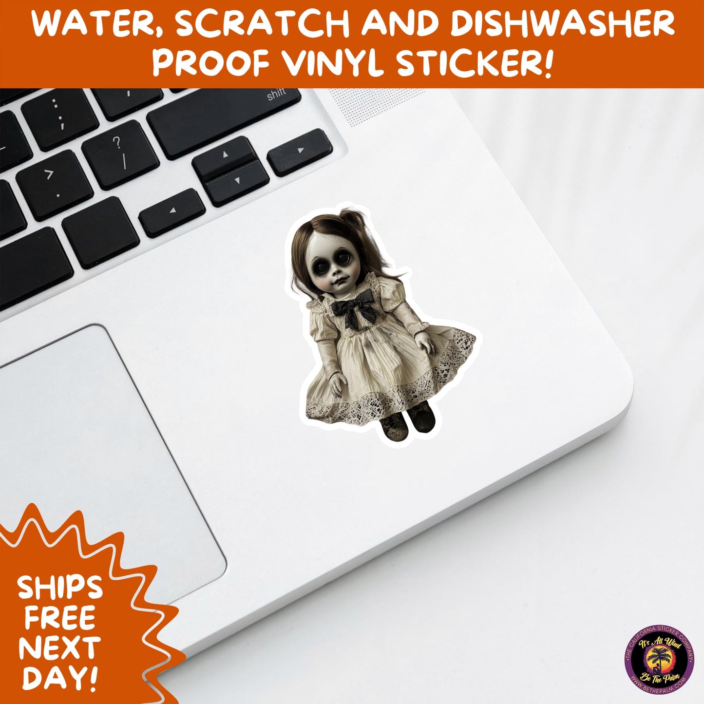 HORROR DOLL STICKERS Spooky Cute Creepy Girl Stickers – Perfect for Halloween, Scrapbooking, and Horror Aesthetic Fans