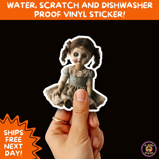 HORROR DOLL STICKERS Spooky Cute Creepy Girl Stickers – Perfect for Halloween, Scrapbooking, and Horror Aesthetic Fans