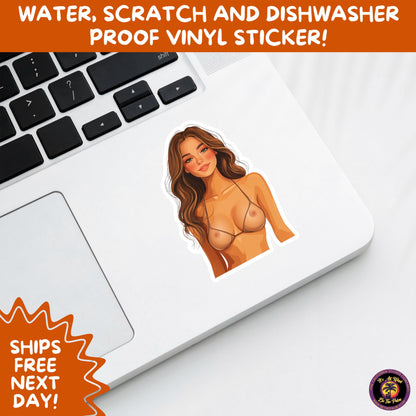 FUN BEACH STICKERS with Bikini Designs, Perfect for Travel Journals, Water Bottles, Tumblers, Laptops, Scrapbooks, and Summer Decor