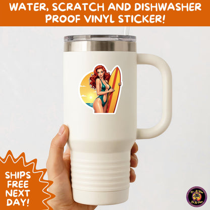FUN BEACH STICKERS with Bikini Designs, Perfect for Travel Journals, Water Bottles, Tumblers, Laptops, Scrapbooks, and Summer Decor