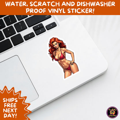 FUN BEACH STICKERS with Bikini Designs, Perfect for Travel Journals, Water Bottles, Tumblers, Laptops, Scrapbooks, and Summer Decor